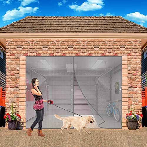 Fiberglas Magnet Fliegengitter Tür 90x190 cm Magnetvorhang Insektenschutz Balkontür, Kratzfest Stärkere Magneten Fliegenvorhang für Garage Tür Gartenhaus Terrassentür - Grau H von AMZBSGD