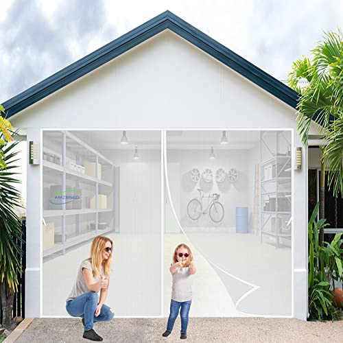Magnet Fliegengitter Balkontür 100x210cm Insektenschutz Balkontür Magnetvorhang Fliegengitter Tür Vorhänge Klettmontage Tür Mückennetz für Schiebetür Fenster, Weiß Anpassbare von AMZBSGD