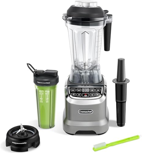 AMZCHEF 2-IN-1 Standmixer mit Zwei Mischbehälter - Blender mixer Hochleistungsmixer 1800 Watt - 1,85 Liter&600ML mixer Smoothie Maker mit 6 Klingen - Tragbarer 600ml Bullet Mixer mit Deckel - Schwarz AMZCHEF 2-IN-1 Standmixer mit Zwei Mischbehälter - Blender mixer Hochleistungsmixer 1800 Watt - 1,85 Liter&600ML mixer Smoothie Maker mit 6 Klingen - Tragbarer 600ml Bullet Mixer mit Deckel - Schwarz von AMZCHEF