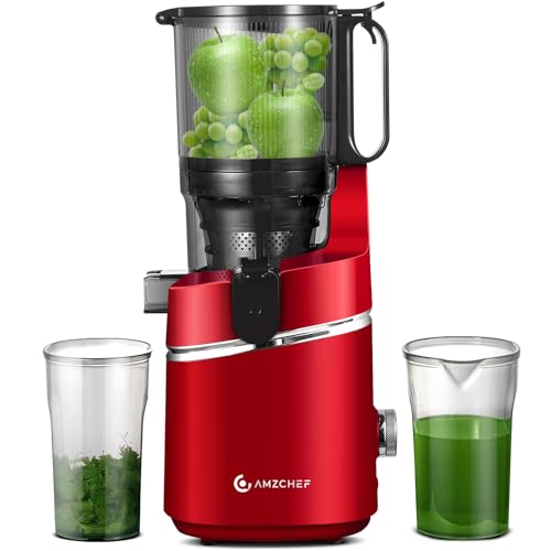 AMZCHEF 250W Automatischer All-In-One Entsafter, 135MM Öffnung und 1,8L Entsafter für Gemüse und Obst, Entsafter Slow Juicer Testsieger mit Dreifachem Filter - Rot AMZCHEF 250W Automatischer All-In-One Entsafter, 135MM Öffnung und 1,8L Entsafter für Gemüse und Obst, Entsafter Slow Juicer Testsieger mit Dreifachem Filter - Rot von AMZCHEF