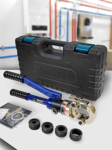 AMZCNC Profi Presszange U-Kontur 16-20-25-32 Set Presswerkzeug mit 180° drehbarem Kopf,für Verbundrohr mit Fittings der U-Kontur, Backeneinsätze U16, U20, U25, U32 incl AMZCNC Profi Presszange U-Kontur 16-20-25-32 Set Presswerkzeug mit 180° drehbarem Kopf,für Verbundrohr mit Fittings der U-Kontur, Backeneinsätze U16, U20, U25, U32 incl von AMZCNC