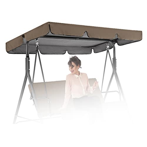 AMZCOM Hollywoodschaukel Ersatzdach, Universal Sonnendach Schwing Dachabdeckung, Gartenschaukel Baldachin Top Cover, Hollywood Swing Replacement Roof,Kaffee,195×125×15cm von AMZCOM