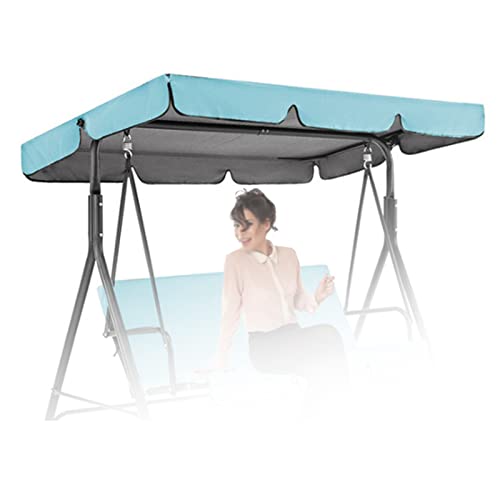 AMZCOM Hollywoodschaukel Ersatzdach, Universal Sonnendach Schwing Dachabdeckung, Gartenschaukel Baldachin Top Cover, Hollywood Swing Replacement Roof,Sky Blue,190×132×15cm von AMZCOM