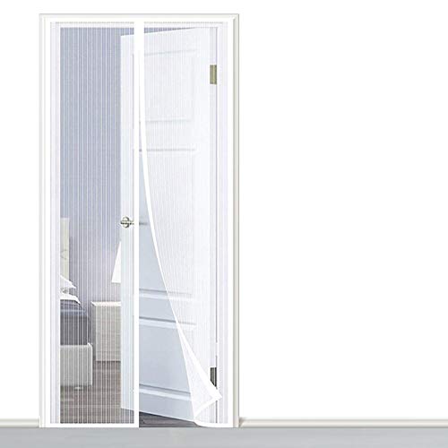 AMZERO Magnet Fliegengitter Tür Balkontür, 75x210cm Insektenschutz Fliegengitter Tür Insektenschutz Frei Magnetisch für Balkontür Wohnzimmer Terrassentür, Weiß A von AMZERO