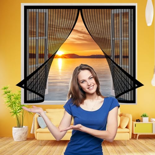 Fliegengitter Fenster 94 x 112 cm, Insektenschutz Fliegengitter Balkontür Moskitonetz Fliegennetz, Vollmagnetisch, Schließt Automatisch für Windows/Wohnzimmer Fenstern, Schwarz Fliegengitter Fenster 94 x 112 cm, Insektenschutz Fliegengitter Balkontür Moskitonetz Fliegennetz, Vollmagnetisch, Schließt Automatisch für Windows/Wohnzimmer Fenstern, Schwarz von AMZERO
