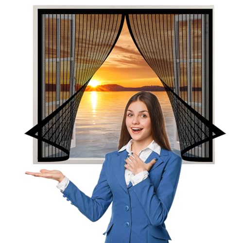 Fliegennetz Fenster Magnet 187 x 88 cm, Insektenschutz Selbstklebendes Fliegengitter für Fenster, Ohne Bohren für Alle Arten von Fenstern, Schwarz Fliegennetz Fenster Magnet 187 x 88 cm, Insektenschutz Selbstklebendes Fliegengitter für Fenster, Ohne Bohren für Alle Arten von Fenstern, Schwarz von AMZERO
