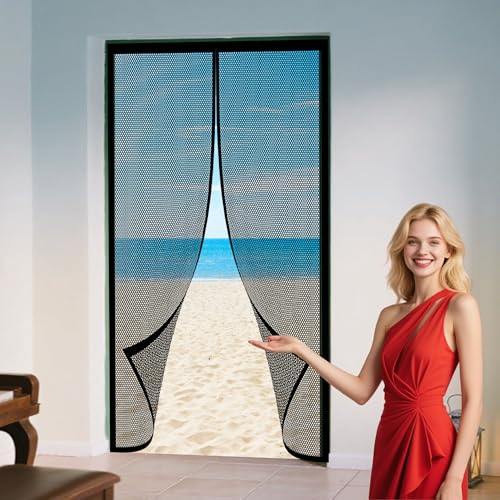 Magnet Fliegengitter Tür 250 x 228 cm Zur Einfachen Montage Ohne Bohren Insektenschutz Balkontür für Schiebetür Und Wohnzimmer, Schwarz Magnet Fliegengitter Tür 250 x 228 cm Zur Einfachen Montage Ohne Bohren Insektenschutz Balkontür für Schiebetür Und Wohnzimmer, Schwarz von AMZERO