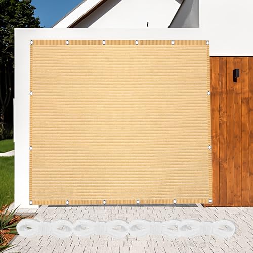 Sonnensegel 70 x 700 cm Rechteckig Atmungsaktiv Sonnenschutz Windschutz Schattentuch Segel Baldachin inkl Befestigungsseile für Garten Camping, Creme Farben Sonnensegel 70 x 700 cm Rechteckig Atmungsaktiv Sonnenschutz Windschutz Schattentuch Segel Baldachin inkl Befestigungsseile für Garten Camping, Creme Farben von AMZERO