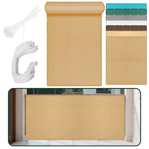 Sonnensegel Sonnenschutz 1.7 x 2.5 m Rechteckig Atmungsaktiv 98% UV Schutz Windschutz Überdachung Plane mit Ösen Und Befestigungsseile für Garten Terrasse, Sandgelb Sonnensegel Sonnenschutz 1.7 x 2.5 m Rechteckig Atmungsaktiv 98% UV Schutz Windschutz Überdachung Plane mit Ösen Und Befestigungsseile für Garten Terrasse, Sandgelb von AMZERO
