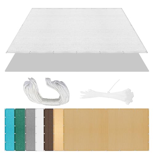 Sonnensegel Sonnenschutz 2.3 x 3.3 m Rechteckig Atmungsaktiv 98% UV Schutz Windschutz Überdachung Plane mit Ösen Und Befestigungsseile für Garten Terrasse, Weiß Sonnensegel Sonnenschutz 2.3 x 3.3 m Rechteckig Atmungsaktiv 98% UV Schutz Windschutz Überdachung Plane mit Ösen Und Befestigungsseile für Garten Terrasse, Weiß von AMZERO