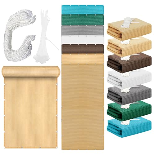 Sonnensegel mit Ösen Atmungsaktiv 3 x 3.8 m Rechteckig Atmungsaktiv 98% UV Schutz Segel Baldachin Segeltuch Stoff mit Spannseilen mit Ösen für Außenbereich Garten, Creme Farben Sonnensegel mit Ösen Atmungsaktiv 3 x 3.8 m Rechteckig Atmungsaktiv 98% UV Schutz Segel Baldachin Segeltuch Stoff mit Spannseilen mit Ösen für Außenbereich Garten, Creme Farben von AMZERO