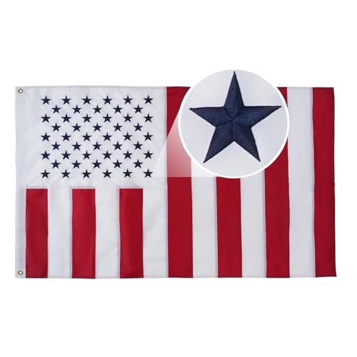 AMZFLAG Amerikanische Friedensflagge, 90 x 152 cm, hergestellt in den USA, bestickte Zivilfriedensflaggen für draußen, doppelseitig, US-Friedensflagge, Zivilisten, strapazierfähig, mit 2 Ösen von AMZFLAG