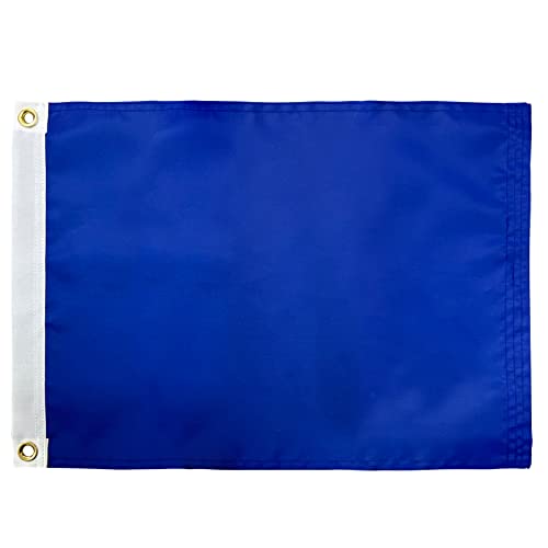 AMZFLAG Solide blaue Flagge, 30,5 x 45,7 cm, lebendige Farben, kleine blaue Flaggen für den Außenbereich, Polyester, blanko, Banner mit Messingösen, farbecht von AMZFLAG