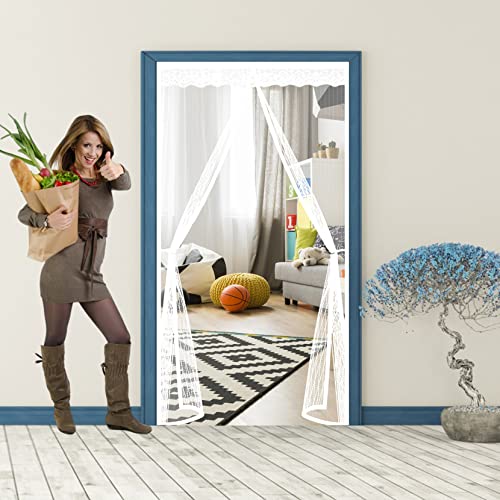Magnet Fliegengitter Tür 130 x 225 cm Auto Schließen Luft kann frei strömen Fliegengitter Tür Insektenschutz Tür Klettband, Klebemontage Ohne Bohren für Balkontür Wohnzimmer, Weiß A Magnet Fliegengitter Tür 130 x 225 cm Auto Schließen Luft kann frei strömen Fliegengitter Tür Insektenschutz Tür Klettband, Klebemontage Ohne Bohren für Balkontür Wohnzimmer, Weiß A von AMZGONG