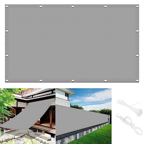 Sonnensegel Sonnenschutz 1.8 x 3.8 m,Sonnenschutz UV Schutz Windschutz Reißfest, Garten Schattierungsnetz Schattiernetz,HDPE Sichtschutz Garten, für Terrasse, Garten, Balkon, Hellgrau von AMZGONG