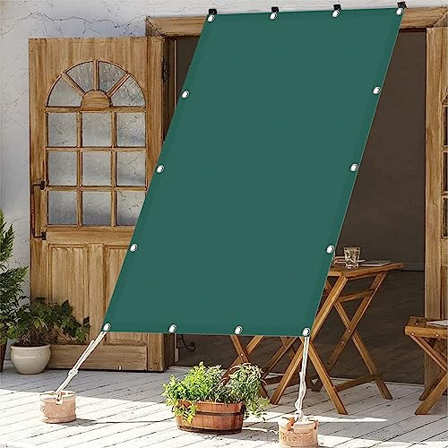 Sonnensegel Sonnenschutz Segel 1.4 x 1.5 m,luftdurchlässig atmungsaktiv wasserdurchlässig, Sonnensegel für Gartenpavillon Sunset,Sonnensegel quadratisch, für Garten, Balkon, Camping, Dunkelgrün von AMZGONG