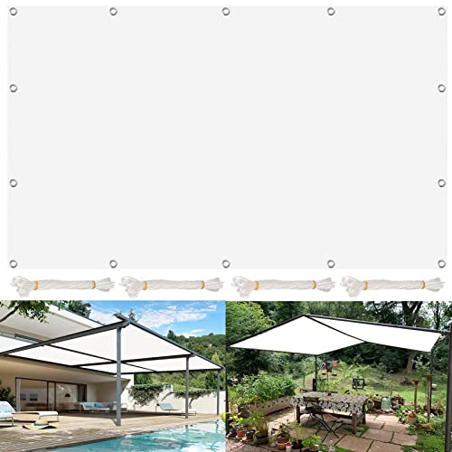 AMZHU Sonnenschutz Segel 2x3 wasserabweisend Quadrat Terrasse Camping Segeltuch PES Polyester 98% UV-Block Reißfestem mit Edelstahl Zubehör, Weiß von AMZHU