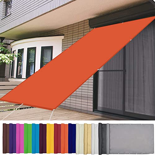 AMZHU Sonnensegel 2x2.5M wasserabweisend Quadrat Terrasse Camping Segeltuch 98% UV Schutz Leinen 100% Reißfestes inkl Befestigungsseile, Orange, 21996 von AMZHU