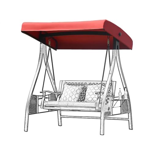 AMZJBUPODE Ersatzschwung, Baldachin, Außendacher -Swing -baldachinersatz, 2 3 Sitzer Top -Abdeckung Für Gartenstuhl Hängematte(Size:Two-Seater: 153 * 124cm (60.23 * 48.8 inches),Color:Weinrot) von AMZJBUPODE