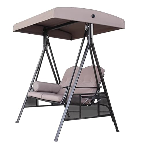 Swing-baldachin-ersatzabdeckung, Universelle Terrassenabdeckung, Wasserdichtes Polyester-tuch, 2/3-sitzer-baldachin Für Gartenstuhl Hängematte-khaki(Size:Two-Seater:152*124*18cm(59.8*48.8*7.08inches)) Swing-baldachin-ersatzabdeckung, Universelle Terrassenabdeckung, Wasserdichtes Polyester-tuch, 2/3-sitzer-baldachin Für Gartenstuhl Hängematte-khaki(Size:Two-Seater:152*124*18cm(59.8*48.8*7.08inches)) von AMZJBUPODE