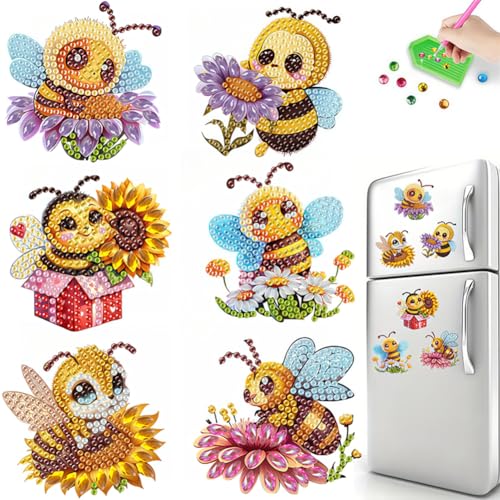 AMZLORD 6pcs Biene Diy Malerei Magnet Kühlschrank for Erwachsene Anfänger AMZLORD 6pcs Biene Diy Malerei Magnet Kühlschrank for Erwachsene Anfänger von AMZLORD