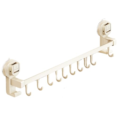 AMZLORD Küchen Veranstalter Wandmontierter Saugnapfhaken for Küche (weiße Stange) von AMZLORD