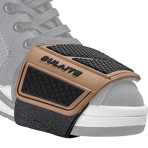 AMZLORD Motorrad Schuhe Schaltschutz, Motorrad Gangschaltung Gummi Schuhschutz mit Einstellbarem elastischem Band, Universal Motorrad Schaltpad Schuhschutz Pads Schaltabdeckung (Braun) von AMZLORD