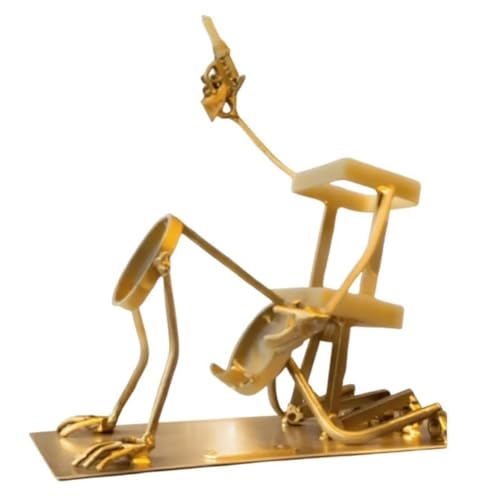 AMZLORD Schädelweinflasche Stand Steampunk Style Getränkeständer for Whiskybier (Gold) von AMZLORD