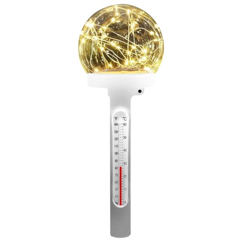 AMZLORD Solar Pool Thermometer schwimmend farbenfrohe/warme Himmelslichtpoolmesser Solar Feen -Pooltemperaturthermometer for -Spa von AMZLORD