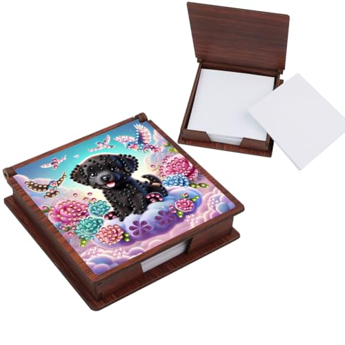 AMZLORD Wooden 5d Malerei Kit Note Box DIY Art Notepad Box (Hund B) von AMZLORD