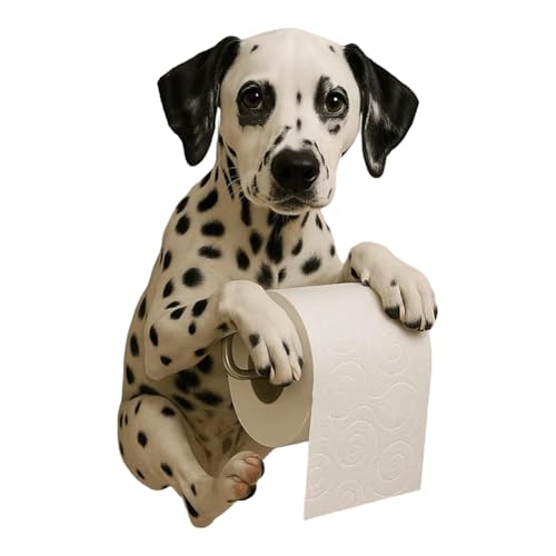 Hunde -Toilettenpapierhalter Wandmontierte Toilettenrollenhalter for Badezimmer (Dalmatiner) von AMZLORD