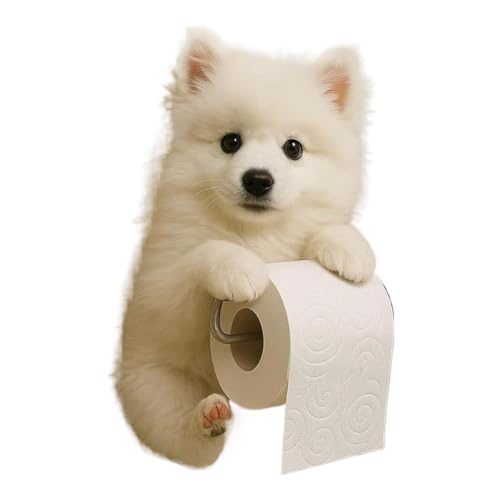 Hunde -Toilettenpapierhalter Wandmontierter Toilettenrollenhalter for Badezimmer (Samoyed) von AMZLORD