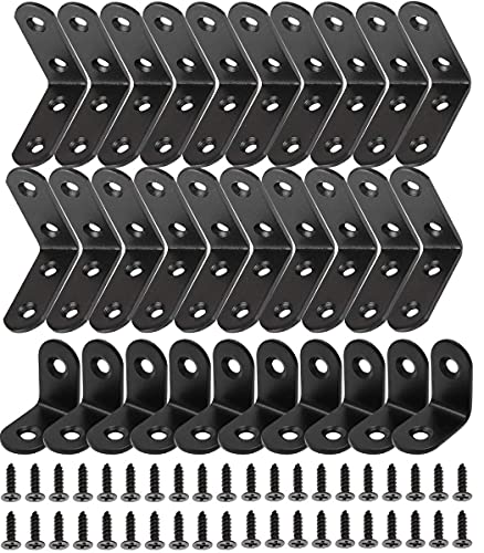 30 Stück Edelstahl Eckwinkel, 90 Grad Winkel Klammern Metall Regalträger Winkel Halterung L-Form Halterungen mit Schrauben (20 Stück 40 * 40mm+10 Stück 20 * 20mm) von AMZMUKAUP