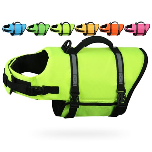 AMZNOVA Rip Stop Schwimmweste Hund Hundeschwimmweste Hunde Schwimmhilfe Hund Schwimmwesten Rettungsweste für Schwimmhilfe Auftrieb XL Leuchtend Gelb AMZNOVA Rip Stop Schwimmweste Hund Hundeschwimmweste Hunde Schwimmhilfe Hund Schwimmwesten Rettungsweste für Schwimmhilfe Auftrieb XL Leuchtend Gelb von AMZNOVA