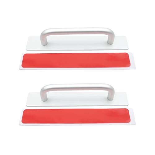 AMZSKU 2 Stück Selbstklebender Türgriffe Möbelgriffe, Aluminium Griffe für Kleiderschrank Badezimmer Küchenschränke Schlafzimmer 148 x 25 mm Silber von AMZSKU
