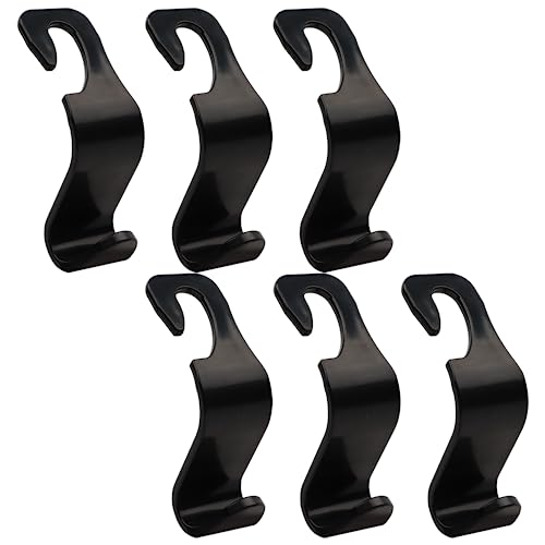 AMZSKU 6 stücke Auto Lagerung Haken, Auto Kunststoff Haken Rücksitz Kopfstütze Haken Aufbewahrungshaken für Autositz Autositz Rücksitzhaken Kopfstütze Kleiderbügel Handtaschenhalter Taschenhaken von AMZSKU