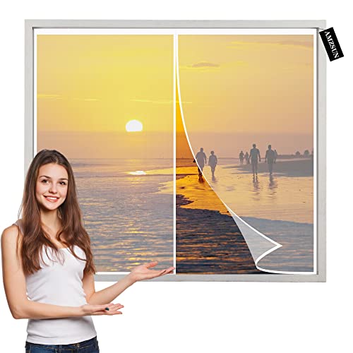 Fliegengitter Fenster Mit Rahmen 100x90cm Weiß selbstversiegelnde Netzgittertür mit Magneten Insektenschutz Fenstervorhang Magnetische Adsorption Faltbar Fliegengitter Fenster Mit Rahmen 100x90cm Weiß selbstversiegelnde Netzgittertür mit Magneten Insektenschutz Fenstervorhang Magnetische Adsorption Faltbar von AMZSUN
