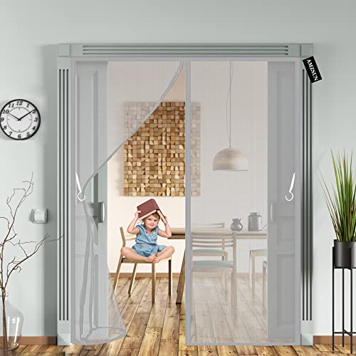 Fliegengitter Tür Insektenschutz 110 x 185 cm Magnet Fliegenvorhang Automatisches Schließen- Kinderleichte Klebemontage Ohne Bohren für Wohnzimmer Balkontür Terrassentür - Grau Fliegengitter Tür Insektenschutz 110 x 185 cm Magnet Fliegenvorhang Automatisches Schließen- Kinderleichte Klebemontage Ohne Bohren für Wohnzimmer Balkontür Terrassentür - Grau von AMZSUN
