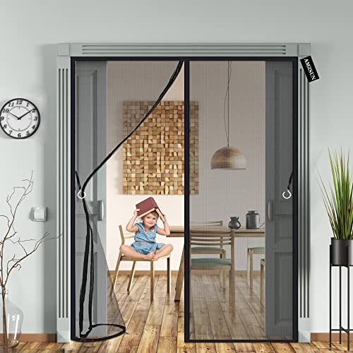 Magnet Fliegengitter Tür Insektenschutz 110 x 200 cm Magnetisches Moskitonetz Automatisches Schließen Kinderleichte Klebemontage Ohne Bohren für Wohnzimmer Balkontür Terrassentür - Schwarz Magnet Fliegengitter Tür Insektenschutz 110 x 200 cm Magnetisches Moskitonetz Automatisches Schließen Kinderleichte Klebemontage Ohne Bohren für Wohnzimmer Balkontür Terrassentür - Schwarz von AMZSUN