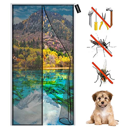 Magnet Fliegengitter Tür Insektenschutz 95 x 195 cm Fliegengitter Balkontür Magnete Automatisch schließen für die Balkontür, Kellertür, Terrassentür, Kinderleichte Klebemontage Schwarz Magnet Fliegengitter Tür Insektenschutz 95 x 195 cm Fliegengitter Balkontür Magnete Automatisch schließen für die Balkontür, Kellertür, Terrassentür, Kinderleichte Klebemontage Schwarz von AMZSUN