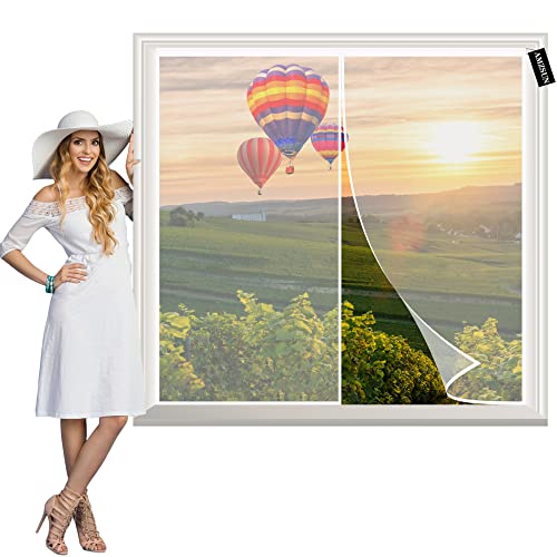 Magnet Insektenschutz Fenster 135x115cm Magnet Fliegengitter Fenster mit Vollrahmen Klettband und Leistungsstarken Magneten für Flure/Türen/Fenster Weiß Magnet Insektenschutz Fenster 135x115cm Magnet Fliegengitter Fenster mit Vollrahmen Klettband und Leistungsstarken Magneten für Flure/Türen/Fenster Weiß von AMZSUN