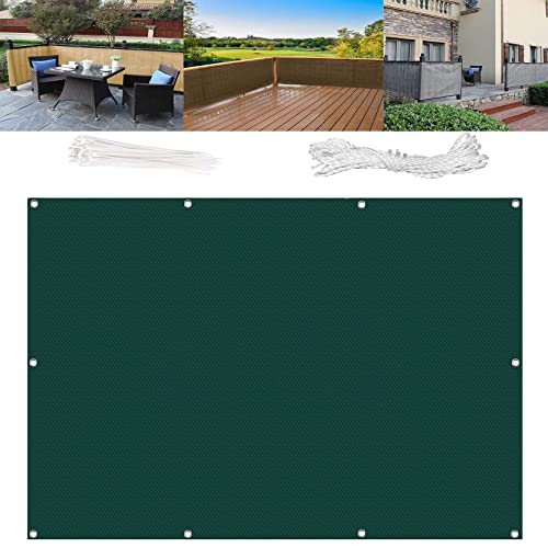 AMZYU Balkon Sichtschutz Terrasse 70 x 700 cm Blickdichte Balkonumspannung Windschutz Staubschutz mit Kabelbinder für Balkongeländer, Terrasse, Dunkelgrün von AMZYU