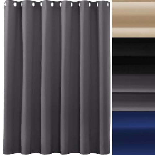AMZYU Gardinen Blickdichte Vorhänge Schlafzimmer, 110 x 210 cm Schöner Weicher, Sichtschutz Modern Schlafzimmer Vorhänge, Raumteiler Waschbar Größe Und Farbe Wählbar, Dunkelgrau von AMZYU