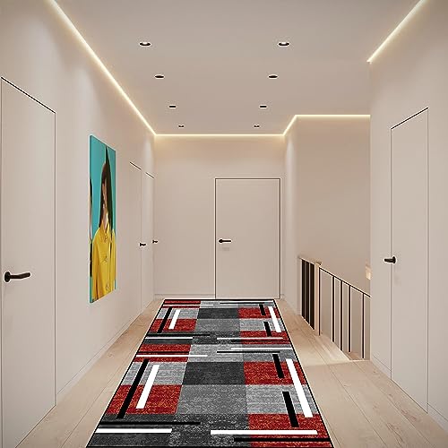 AMZYU Teppich Wohnzimmer 60x170cm Weich Moderne Küchenläufer Flurläufer Waschbar ideal für Küche und Esszimmer, A von AMZYU