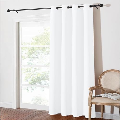 AMZYU Verdunklungsvorhänge Gardinen mit Ösen, 95 x 145 cm Modern Und Langlebig, Lärmschutz Thermogardinen Dicke Vorhänge, Raumteiler Blickdicht Waschbar Größe Und Farbe Wählbar, Weiß von AMZYU
