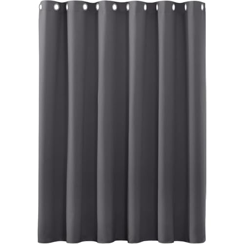 AMZYU Vorhang mit U-Band für Schiene, 120 x 170 cm Schöner Weicher, Sichtschutz Vorhang Blickdicht mit Ösen, Blickdicht Waschbar Größe Und Farbe Wählbar, Dunkelgrau von AMZYU