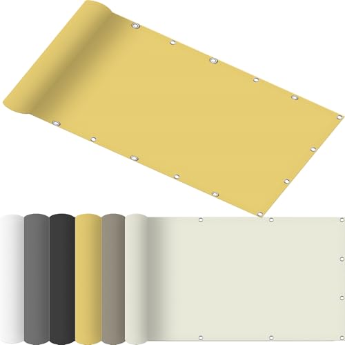 Sonnensegel inkl Befestigungsseile 180 x 320 cm Sonnensegel Balkon Regenschutz Wetterbeständig Rechteck Uv-Block inkl Befestigungsseile für Terrasse, Outdoor-Aktivitäten, Creme Farben von AMZYU