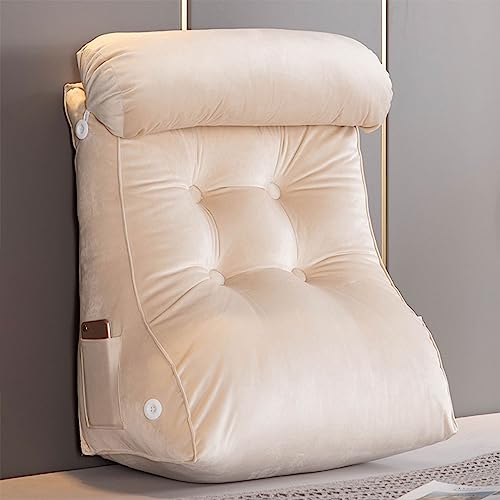 AMZZHAO Lesekissen,Rückenkissen,Keilkissen,Erwachsene Reflux Kissen,Abnehmbares multifunktionales Kissen mit großer Taille,mit Nackenrolle,ideal als Lesekissen für Bett von AMZZHAO