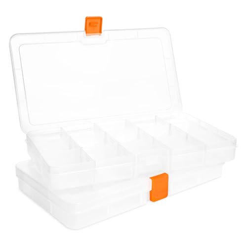 AMZfishing NEU 2x Tackleboxen | Angelkasten klein | Mini Angelbox | Kleinteilebox Angeln | Aufbewahrungsboxen | Tackle Box Angeln | Angelkoffer Kleinteile | Köderbox Angeln (a: 2 Stück) von AMZfishing