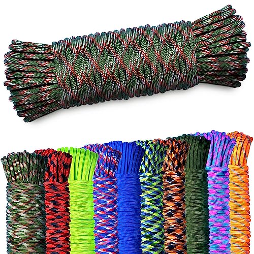 NEU AMZoutdoor® 4mm Paracord 550 Schnur | Paracord Schnur | 7 Kernstränge | Outdoor Ausrüstung | Outdoor Camping | Paracord Schnüre (Camouflage/Tarnfarbe, 10 Meter) von AMZoutdoor